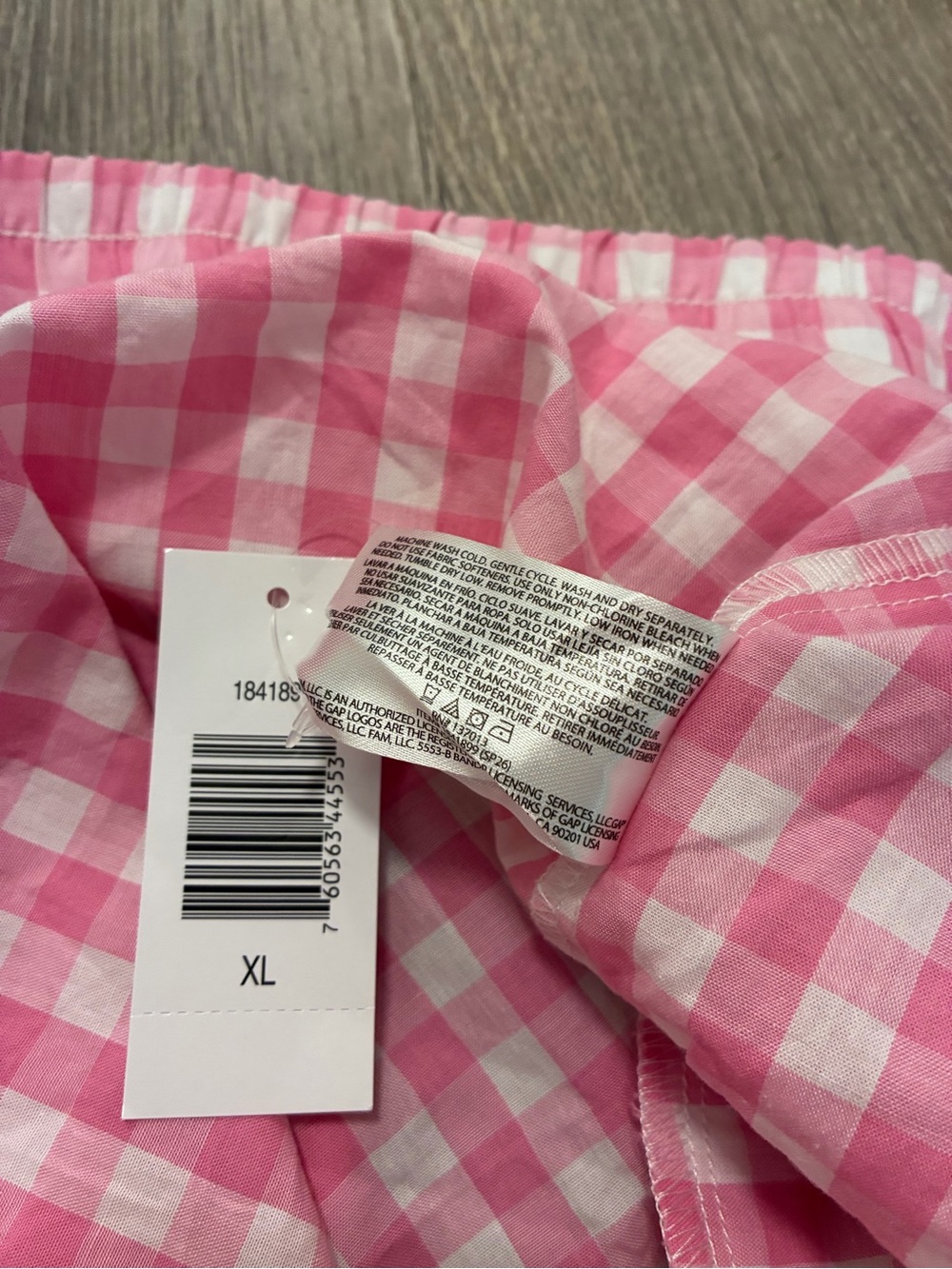 New GAP Poplin Pink Gingham Cotton Pajama Pants XL - Picture 12 of 12